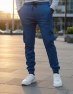 Men's Cargo Jogger Pants Airforce Blue - Image 3