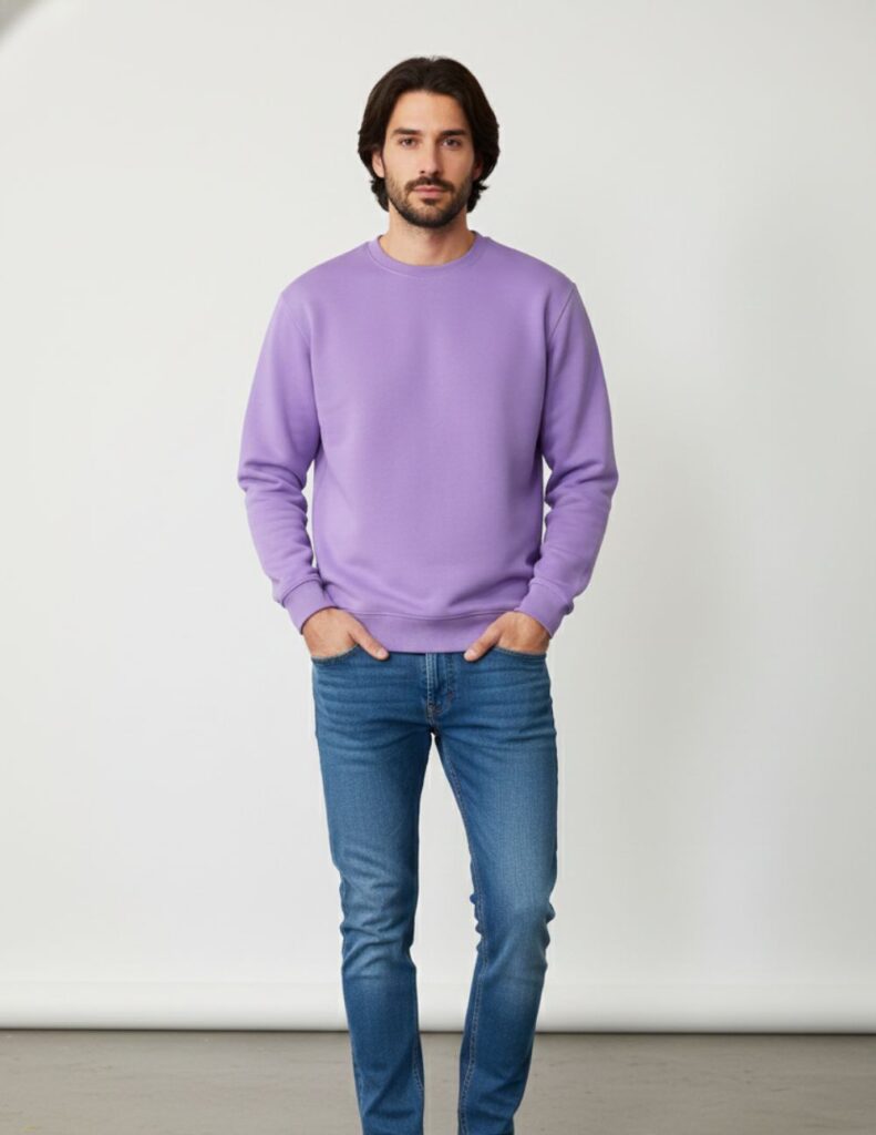 velvom-men-full-sleeve-tshirt-lavender-model-front