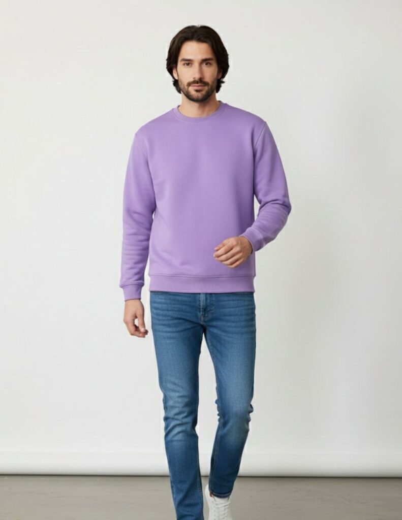 velvom-men-full-sleeve-tshirt-lavender-model-standing