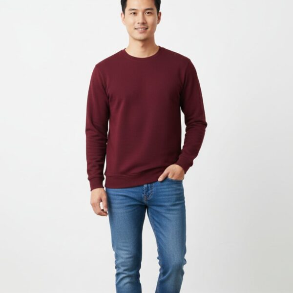 velvom-men-full-sleeve-tshirt-maroon-model-front