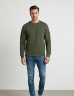 velvom-men-full-sleeve-tshirt-olive-green-model-front