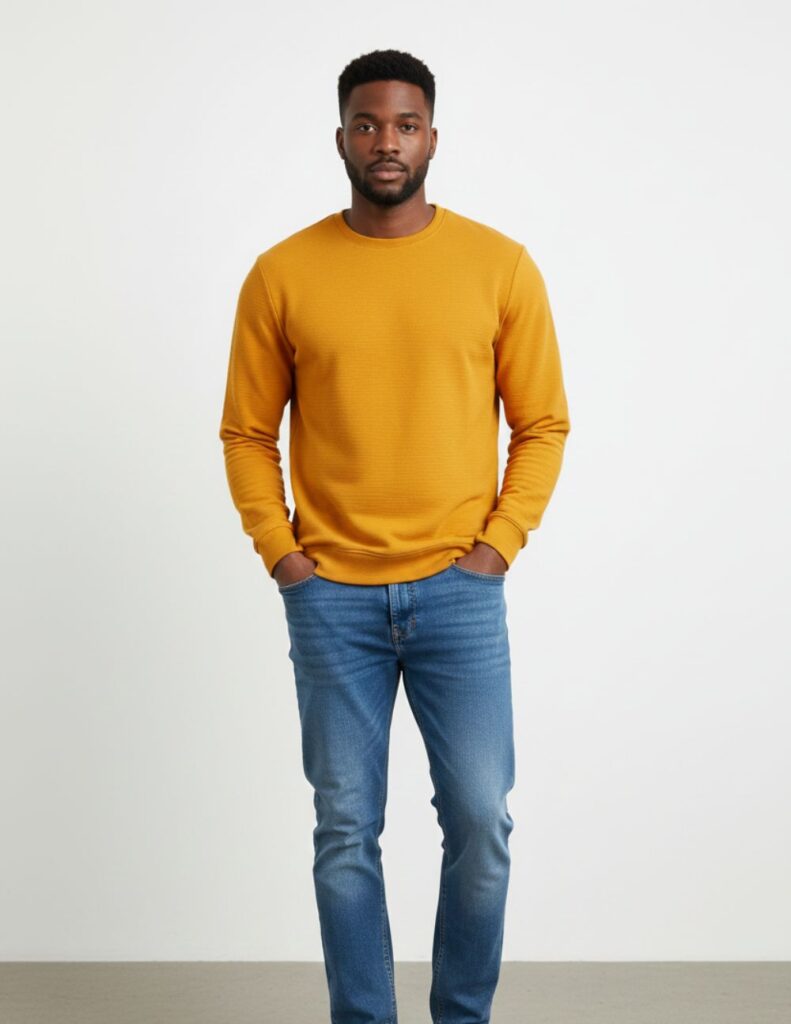 velvom-men-full-sleeve-tshirt-yellow-model-front