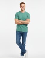 velvom-men-half-sleeve-tshirt-green-model-front