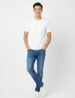 velvom-men-half-sleeve-tshirt-white-model-front