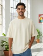 velvom-men-oversized-tshirts-light-sandal-model-front
