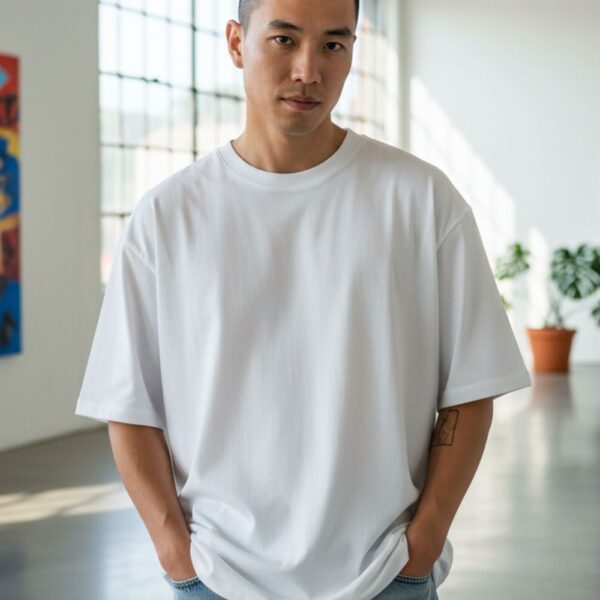 velvom-men-oversized-tshirts-white-model-front