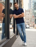 velvom-men-polo-tshirts-navy-blue-model-standing